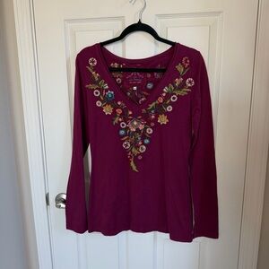 Johnny Was Embroidered Long Sleeve, S